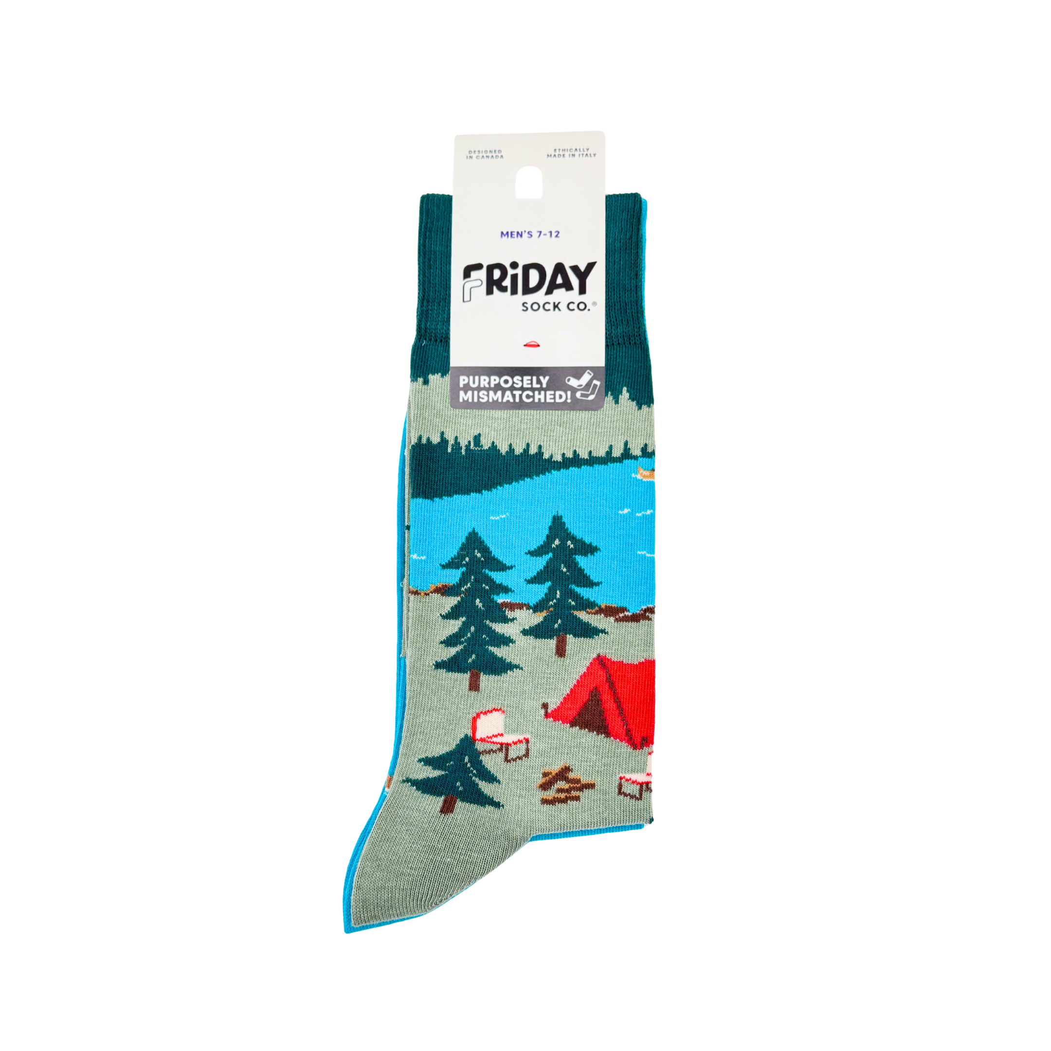 Friday Sock Co. - Chaussettes pour hommes avec scène de montagne canadienne