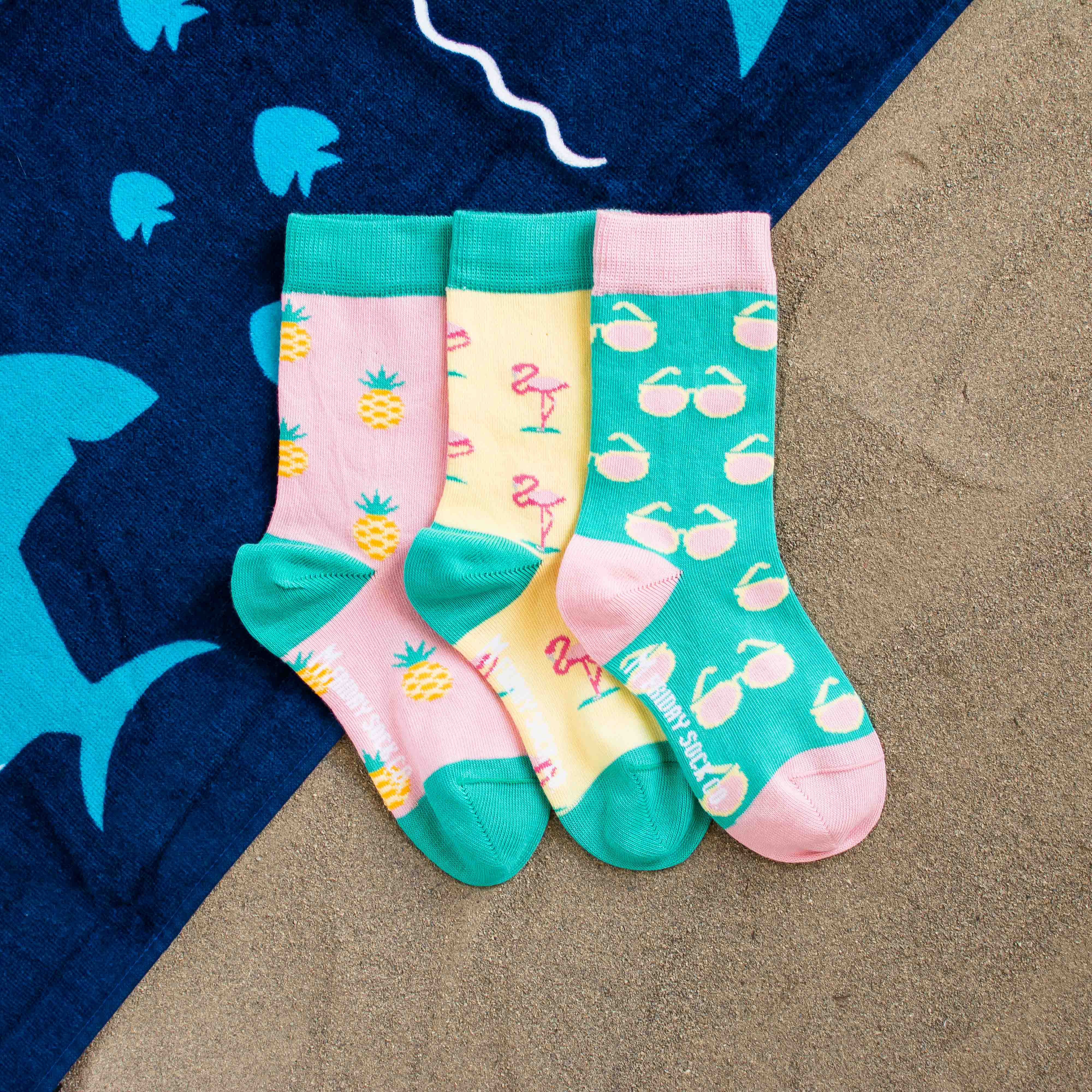 Friday Sock Co. - Kid’s Socks | Flamingos, Pineapples & Sunglasses | Fun Socks