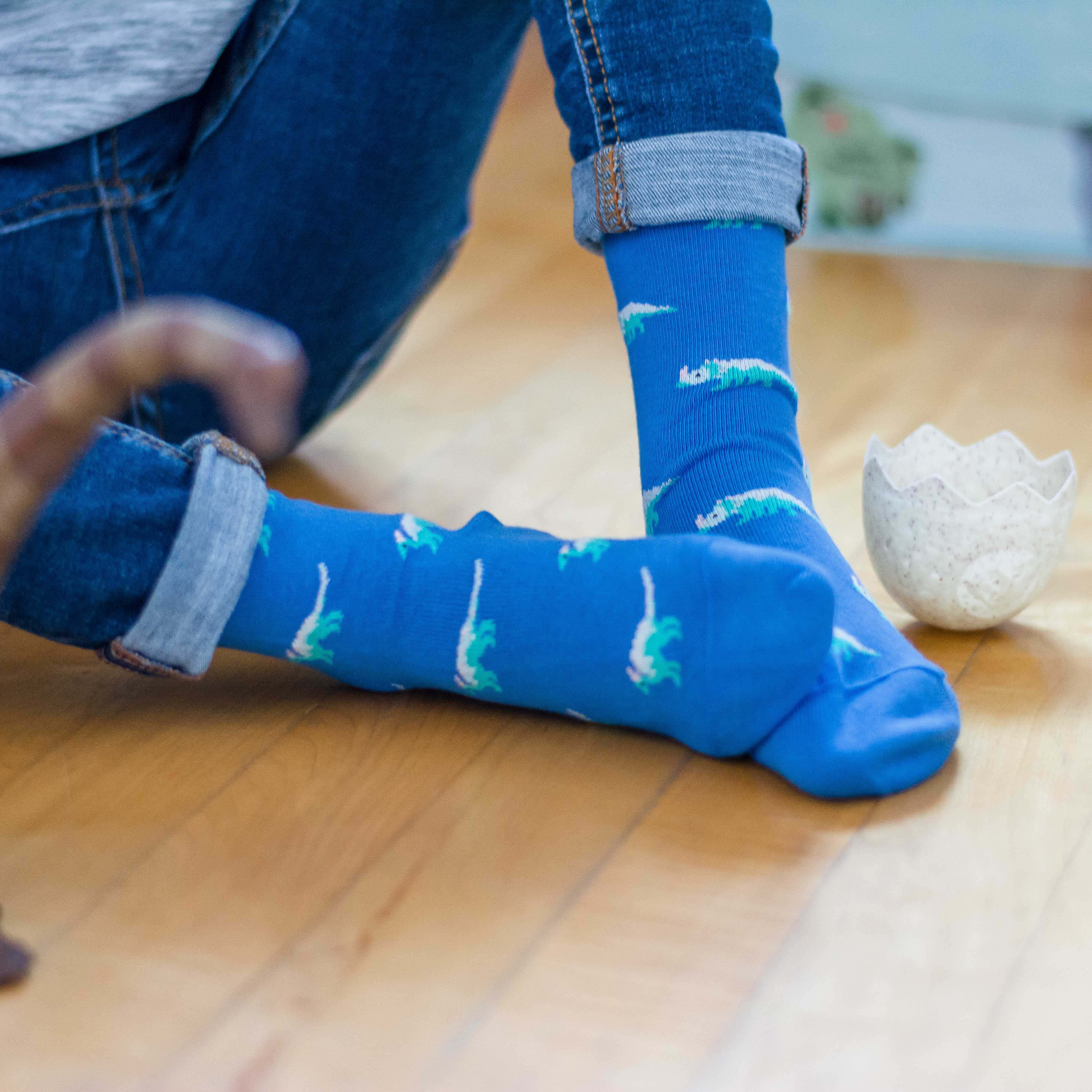 Chaussettes enfant | Volcan & Dinosaure | Miscorrespondance | Fun Socks