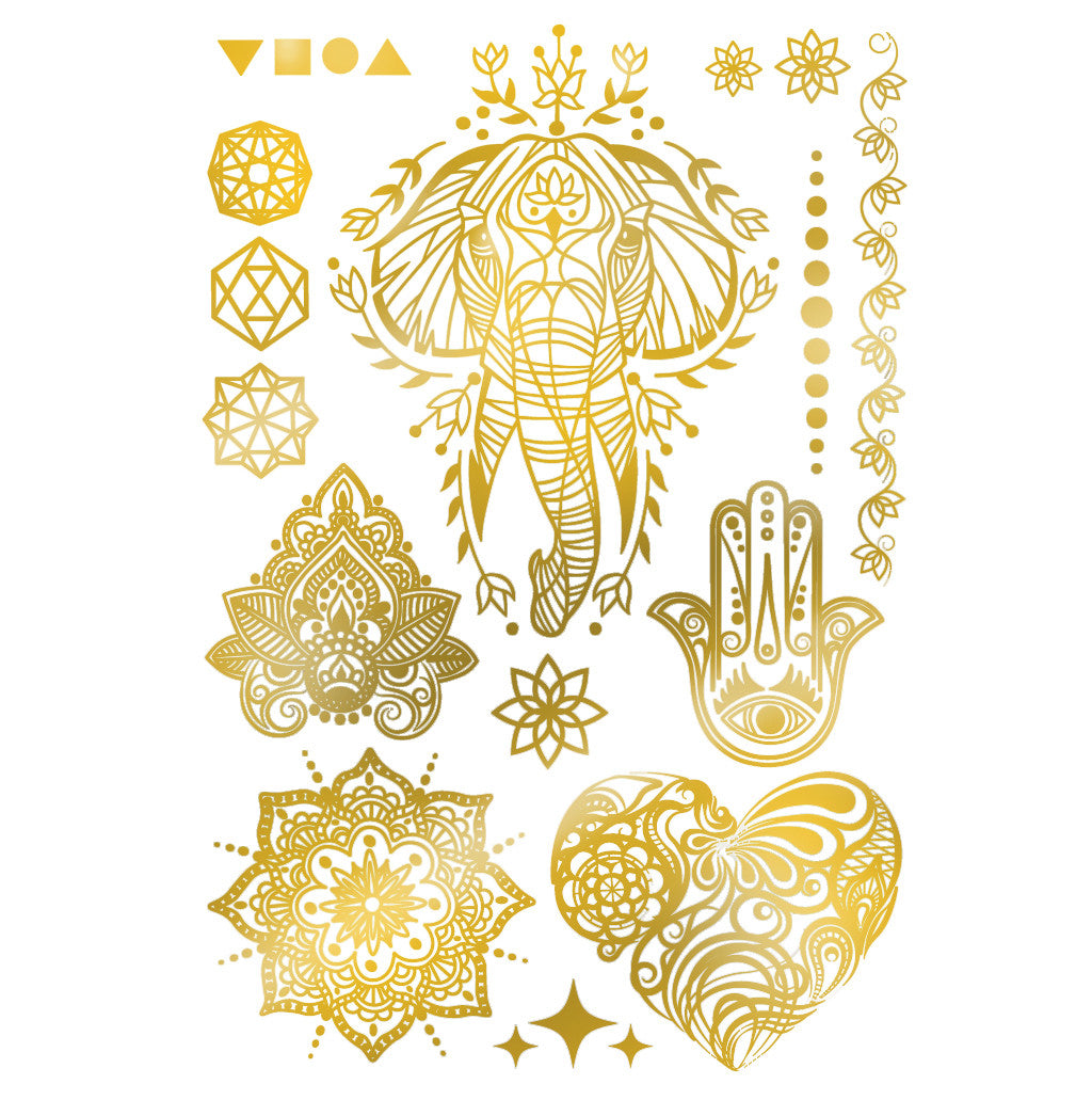 Tatouages temporaires dorés